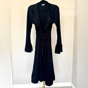 Cordelia Black Ruffled Women's Coat